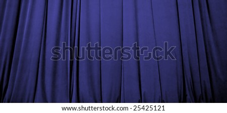 Beautiful blue stage curtain with soft focus