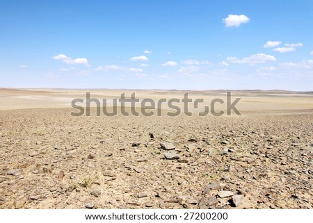 Mongolian landscape in the Gobi desert