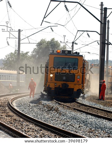 A team of railway workers doing their job