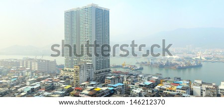 Macao port area in the morning light