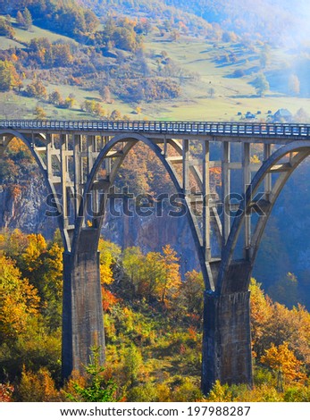 Djurdjevica Tara Bridge is a concrete arch bridge over the Tara River in northern Montenegro