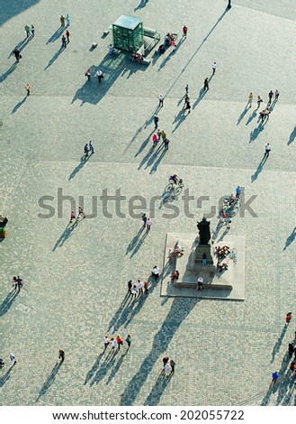 Top view of  Neumarkt square in Dresden, Germany