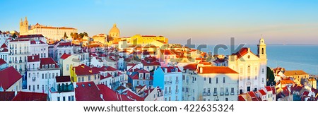 Famous Alfama district - Old Town of Lisbon. Portugal