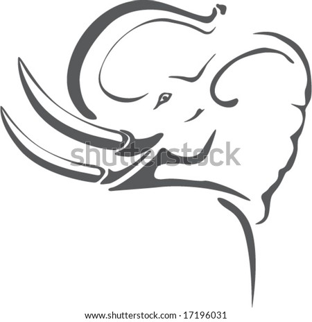 elephant tattoo. stock vector : Elephant tattoo