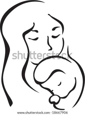 Mother And Child Stock Vector Illustration 18667906 : Shutterstock