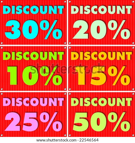 Poster of colors with different discount rates