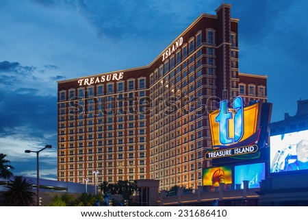 LAS VEGAS, NEVADA - May 31, 2009: Treasure Island hotel and casino in Las Vegas. This Caribbean themed resort has an hotel with 2,884 rooms.