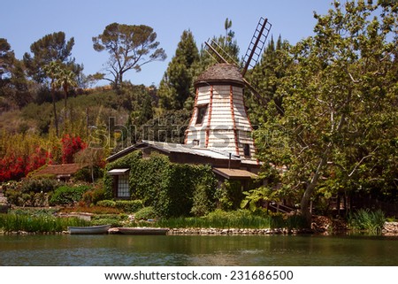 LOS ANGELES, CA - MAY 23, 2009 - Fellowship Lake Shrine. It was founded and dedicated by Paramahansa Yogananda, on August 20, 1950 and is owned by the Self-Realization Fellowship