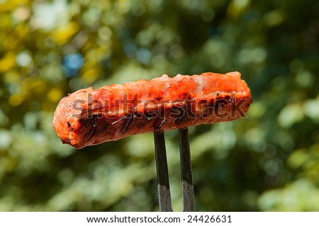 ready to roast sausage on the plug being removed from Mangala