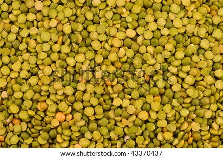 Photograph sample of dried peas spilled on the tray of rectangular