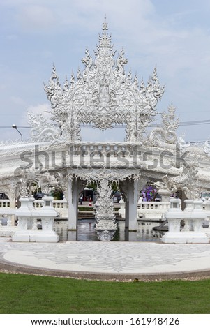 Wat Rong Khun is beautiful public art temple of Chiang Rai province in thailand