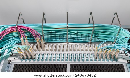 Fiber optic Patch Panel in a datacenter for Cloud Services