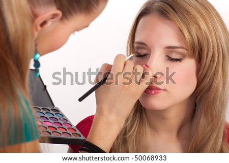 Make-up session - white background