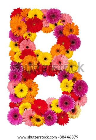 Letter B - Flower Alphabet Isolated On White Background Stock Photo ...