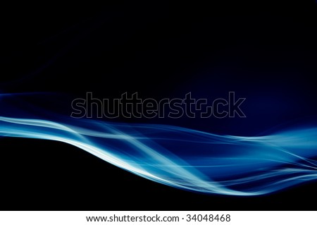 abstract blue wave on black background