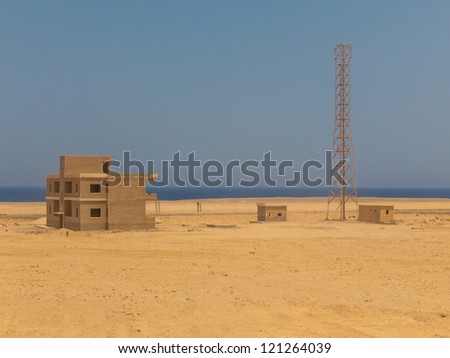 Egypt, unfinished residential house in the desert