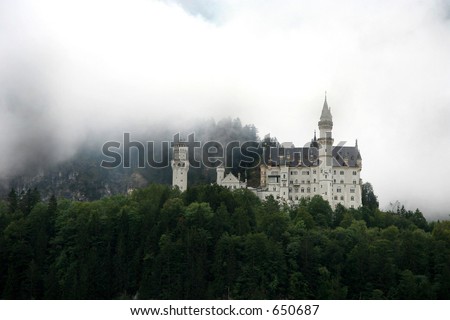 Neuschwanstein castle in the mist