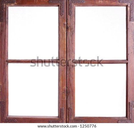Isolated old window frame