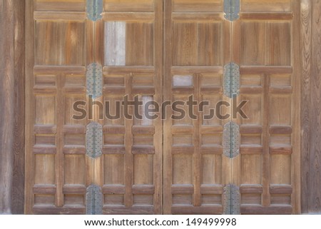 Old wooden door in The Japanese shrine