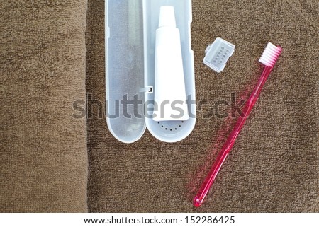 Toothbrush in a plastic case
