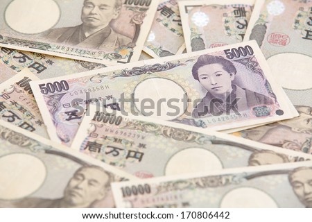 5000 Japanese currency notes , Japanese Yen