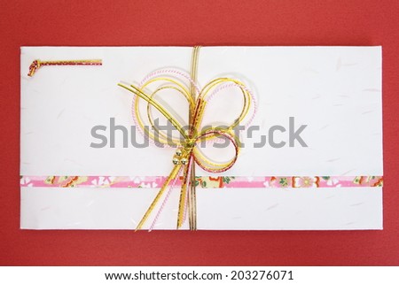 Traditional japanese gift envelope