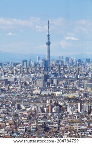 TOKYO - MAR 21 :View of Tokyo Sky Tree (634m), the highest free-standing structure in Japan and 2nd in the world with over 10million visitors each year on Mar 21,2014 in Tokyo Japan