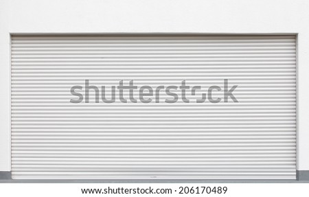 background of white grunge metallic roller shutter door