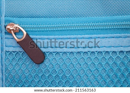 Close - up make up blue pocket bag