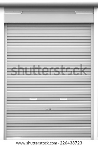 Illuminated grunge metallic roller white shutter door