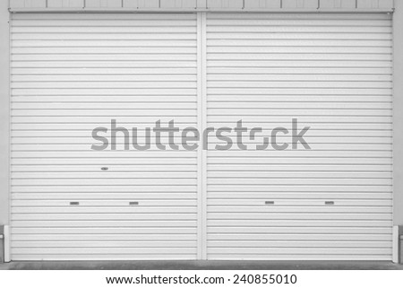 White metal roller door shutter background and texture