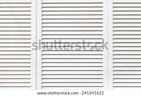 White metal window shutter background and texture