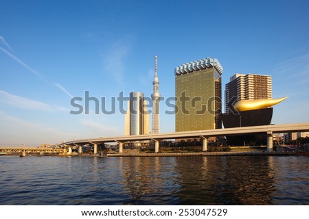 TOKYO - FEB 11 :View of Tokyo Sky Tree (634m)  , the highest free-standing structure in Japan and 2nd in the world with over 10million visitors each year on Feb 11, 2015 in Tokyo Japan