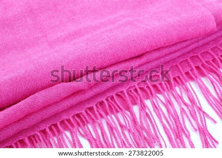 Pink silk scarf on a white background