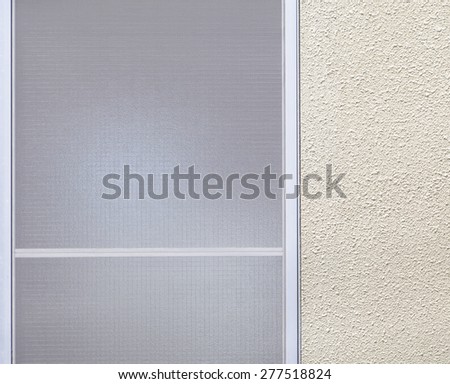 Window frosted glass and white simple wall background