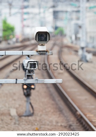 Video camera security system at train station