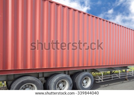 Container cargo truck and container shipping box