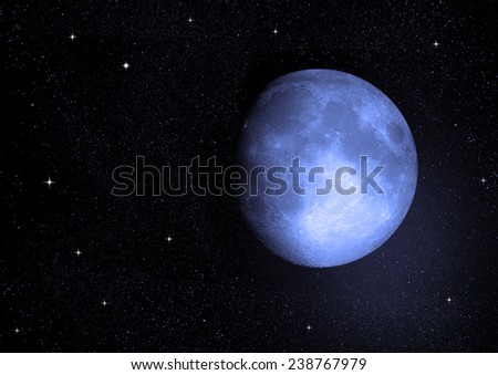 The moon in the night sky \