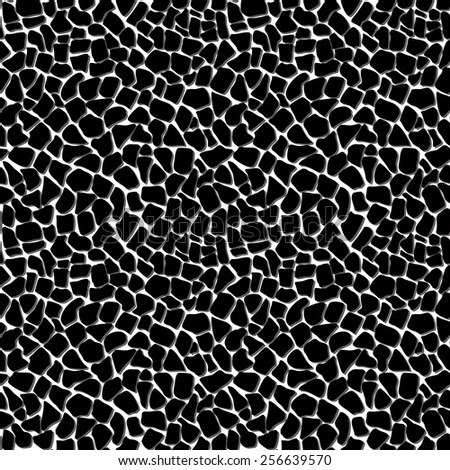 Seamless animal pattern. Black and white animal skin background. Reptile print illustration.