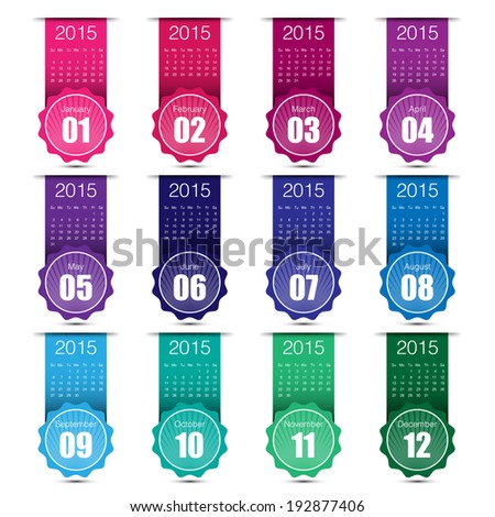 calendar 2015 colouful minimal design calendar 2015 colouful minimal design