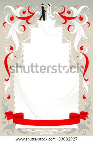 stock vector Wedding card with space for text