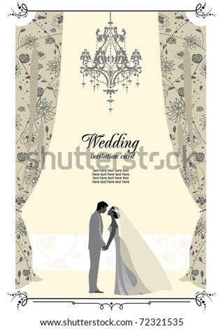 stock vector Wedding card with space for text