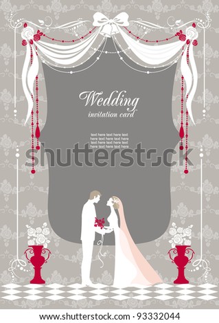 stock vector Wedding invitation with space for text wedding invitation text