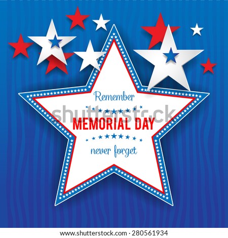Stars on blue background with place for text.Holiday patriotic card for Independence day, Memorial day, Veterans day, Presidents day and so on.