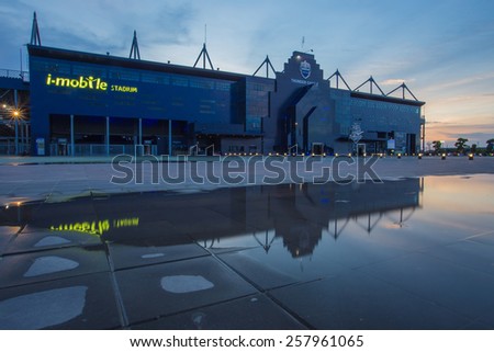 Buriram,Thailand - June 7, 2014: i-mobile Stadium on June 7, 2014.The i-mobile Stadium is the largest football stadium in Thailand.