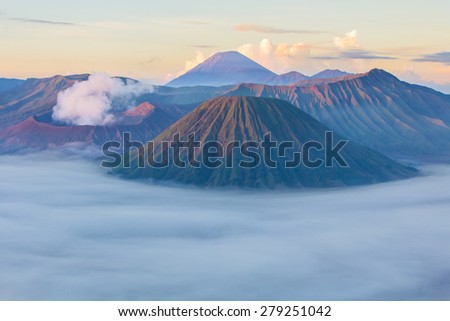 Bromo mountain in East Java, Indonesia