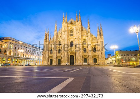 The Duomo of Milan Cathedral in Milan, Italy.