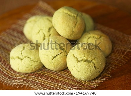 Shortbread biscuits with the tea green tea match