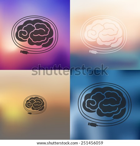 brain icon on blurred background