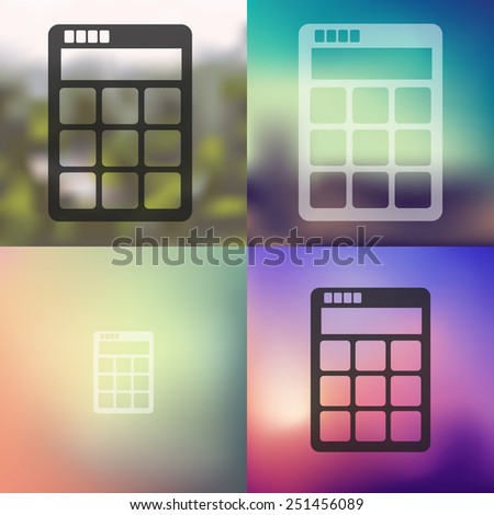 calculator icon on blurred background